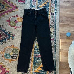 Zara black high rise straight jeans